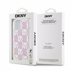 DKNY Liquid Glitter Multilogo ümbris jaoks iPhone 15 / 14 / 13 - roosa