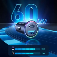 Autolaadija Joyroom "JR-CCN04" Must 60W (1xPD / 1xQC3.0)