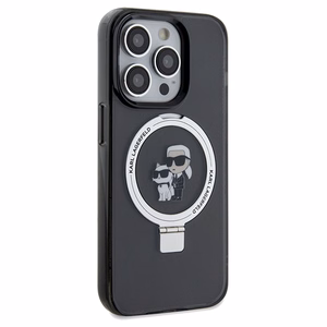 Karl Lagerfeld Ring Stand Karl&Choupette MagSafe ümbris jaoks iPhone 13 Pro Max - must