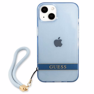 Guess GUHCP13SHTSGSB iPhone 13 mini 5.4" синий/синий жёсткий чехол Translucent Strap