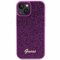 Guess Disco Metal Script ümbris jaoks iPhone 15 - roosa