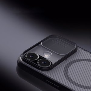 Nillkin CamShield Pro MagSafe Compatible Ümbris jaoks iPhone 17 - Läbipaistev Must