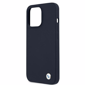 Силиконовый фирменный чехол BMW для iPhone 13 Pro Max 6,7" - темно-синий