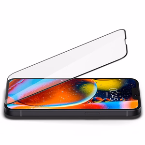 Spigen Glass FC Закалённое стекло для iPhone 13 / 13 Pro / 14 / 16e / 17e - чёрный