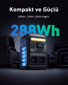 Anker SOLIX C300X kaasaskantav elektrijaam, liitium-raudfosfaat (LiFePO4) aku, 90000 mAh