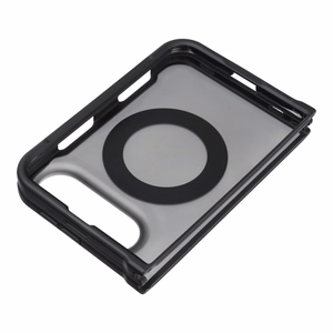 Must Forcell F-Protect 4sD-i Smoke Hybrid Kickstand Premium ümbris iPhone Duo jaoks, ühildub MagSafe'iga