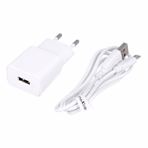 Maxlife MXTC-01 laadija 1x USB 2.1A valge + microUSB kaabel
