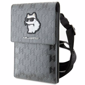 Karl Lagerfeld универсальная сумка для мобильного KLWBSAKHPCG (Saffiano Mono Choupette) серебряная