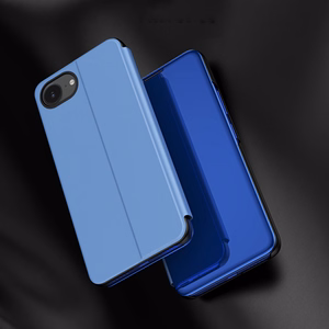 Clear View Ümbris jaoks iPhone 16e Flip Cover - sinine