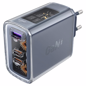 Acefast GaN Laadija 65W 3 ports (1xUSB, 2xUSB C) roheline (A45)