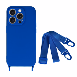 Strap Silicone Ümbris jaoks Iphone 15 Plus design 2 sinine