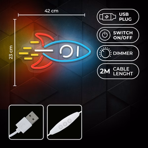 Neon PLEXI LED ROCKET multicolor NNE18 Neolia
