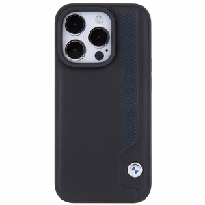 BMW Leather Blue Dots чехол iPhone 15 Pro Max - чёрный