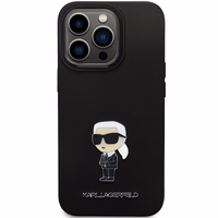 Karl Lagerfeld KLHCP13LSMHKNPK ümbris jaoks iPhone 13 Pro / 13 - must Silicone Ikonik Metal Pin