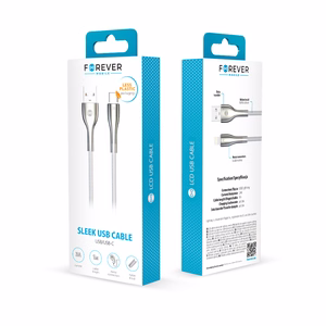 Forever Sleek kaabel USB - USB-C 1,0 m 3A valge