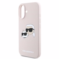 Karl Lagerfeld Silicone Nauble Heads Print MagSafe Ümbris jaoks iPhone 16 Plus - Roosa