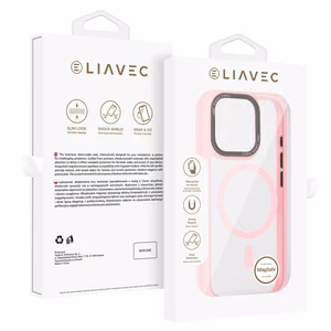 Liavec Hybrid Magsafe Clear Ümbris jaoks Iphone 16 Pro Max light roosa