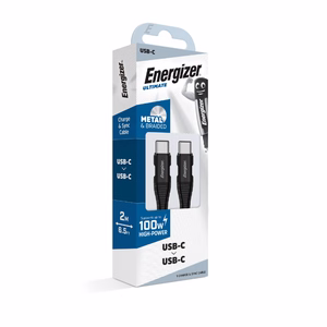 Energizer Ultimate C541CKBK USB-C–USB-C laadimis- ja andmekaabel, 2 m, 100 W, must