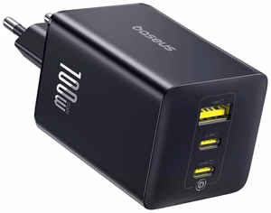 Baseus EnerFill FE11 100W Sein Laadija 2 x USB-C + USB-A - must