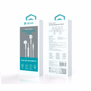 Devia wired earphones Kintone A3 jack 3,5mm valge