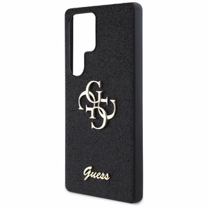 Guess Fixed Glitter Big 4G Metal Logo ümbris jaoks Samsung Galaxy S25 Ultra must