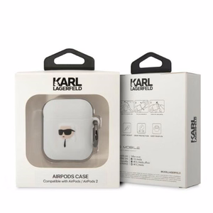 Karl Lagerfeld KLA2RUNIKH чехол AirPods 1/2 белый/белый Silicone Karl Head 3D