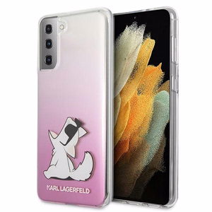 Karl Lagerfeld Choupette Fun ümbris Samsung Galaxy S21+ jaoks - roosa