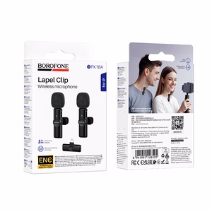 Borofone Lavalier juhtmevaba mikrofon BFK16A Winner Lightning must - 2 tk