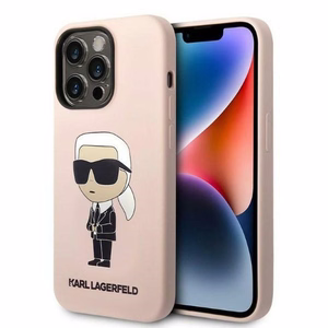 Karl Lagerfeld KLHCP14LSNIKBCP iPhone 14 Pro 6.1" жёсткий чехол розовый/розовый Silicone Ikonik