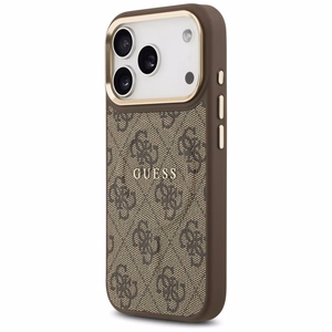 Guess Чехол для iPhone 17 Pro совместимый с MagSafe GUHMP17LP4MSEGCW (PU 4G W/ Classic) коричневый