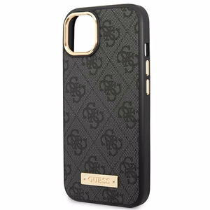 Guess GUHMP14MU4GPRK iPhone 14 Plus 6.7" чёрный/чёрный жёсткий чехол 4G Logo Plate MagSafe