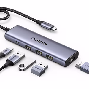 Ugreen CM511 15597 5in1 jaotur USB-C - USB-C PD / HDMI / 3x USB-A 3.0 - hall