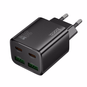 Phone charger Hoco 2 x USB C + 2 x USB A QC3.0 PD 3A 30W N56 black