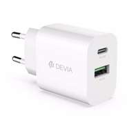 Devia seinalaadija Smart PD 1x USB-C 1x USB 20W valge