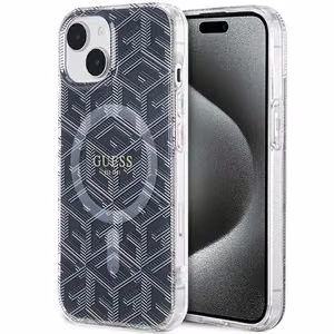 GUESS ümbris jaoks IPHONE 15 Plus compatible with MagSafe GUHMP15MHGCUSTGK (IML GCUBE) must