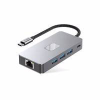 Tech-Protect HB05 HUB 9in1 USB-C + USB2.0 + USB3.0 + HDMI 4K 60HZ + SD / TF + PD100W + RJ45 adapter - hall