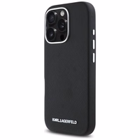 Karl Lagerfeld Saffiano Full Wrapped Elongated Metal Logo MagSafe iPhone 16 Pro Ümbris - must