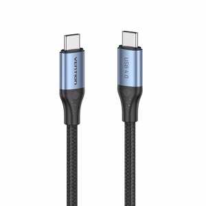 Vention USB 4.0 5A 40Gbps USB-C kuni USB-C kaabel, punutud, 1 m