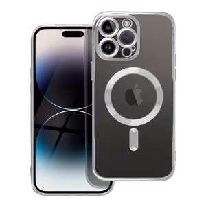 ELECTRO MAG COVER case compatible with MagSafe jaoks IPHONE 14 Pro Max hõbedane