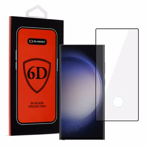 Tel Protect Full Glue 6D Karastatud klaas jaoks SAMSUNG GALAXY S23 ULTRA BLACK (with fingerprint unlock)
