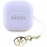 TWS Guess Glossy Effect Printed Classic Logo & Charm Headphones - Lavender