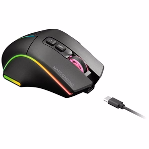 Mars Gaming MMWVECTOR optiline paremakäeline hiir, RF-juhtmevaba ühendus, Bluetooth ja USB Type-A, 12000 DPI