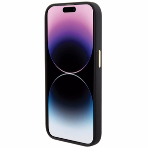 Guess Silicone Logo Strass 4G Ümbris jaoks iPhone 15 Pro - must