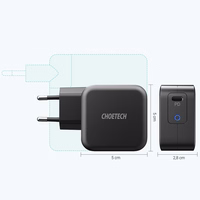 Choetech GaN USB Type C wall Laadija 61W Power Delivery must (Q6006)