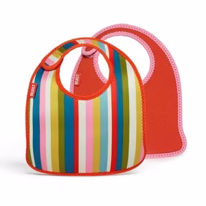 BUILT Mess Mate neopreenist pudipõllede komplekt väikelastele, 2 tk, Baby Pink Stripe