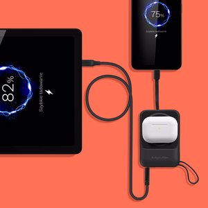 Krüger&Matz magnetiline juhtmevaba akupank koos kaabliga, 10000 mAh, sinine