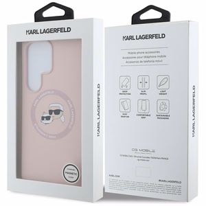KARL LAGERFELD ümbris jaoks SAMSUNG S25 Ultra KLHMS25LSKCHTCP (Magnetic Silicone Double Heads) roosa