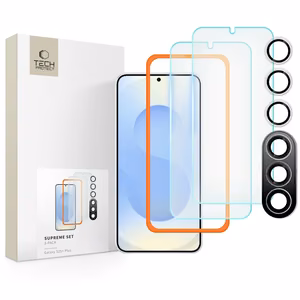 Tech-Protect Supreme Set jaoks Samsung Galaxy S25+ 2x tempered glass jaoks display / tempered glass jaoks camera - läbipaistev