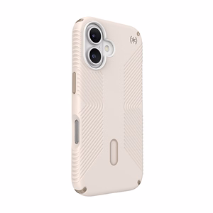 Speck Presidio2 Grip MagSafe'i ja ClickLocki toega ümbris iPhone 16-le, Bleached Bone/Heirloom Gold