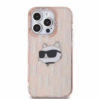 Karl Lagerfeld IML Choupette Head & Monogram ümbris jaoks iPhone 14 Pro Max - roosa